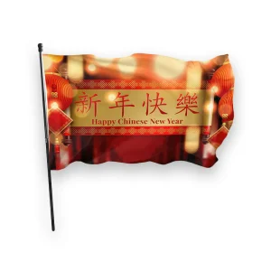 Drapeau chinois happy new year