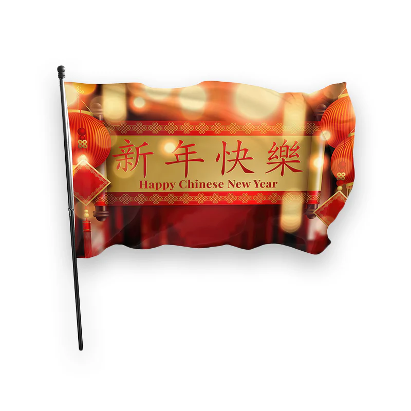 Drapeau chinois happy new year