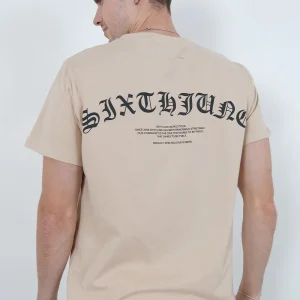 T-shirt logo gothique Beige