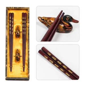 Baguettes Chinoises Artisanales Avec Pochette et Support