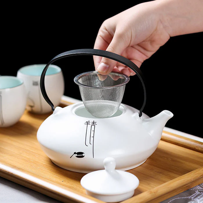 Grande Théière Chinoise Blanche – Image 4