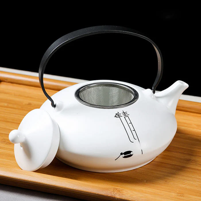 Grande Théière Chinoise Blanche – Image 3