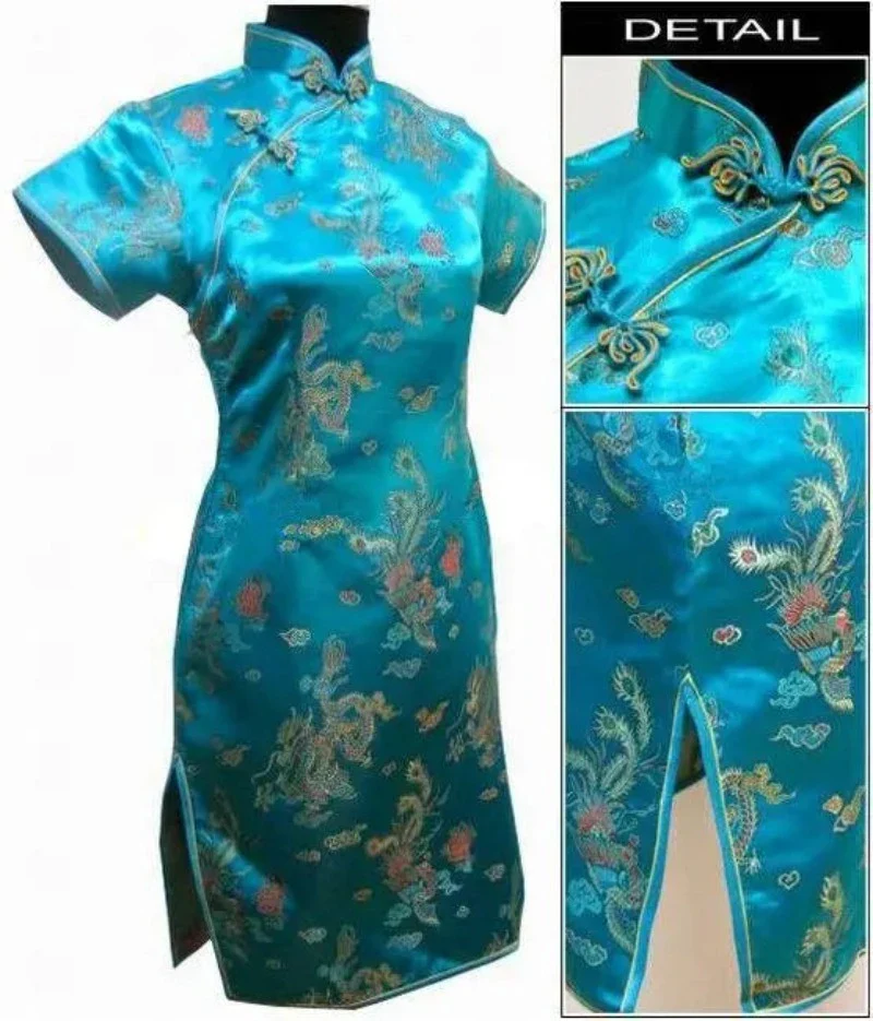 Cheongsam Robe Soirée Mini Satin – Image 7
