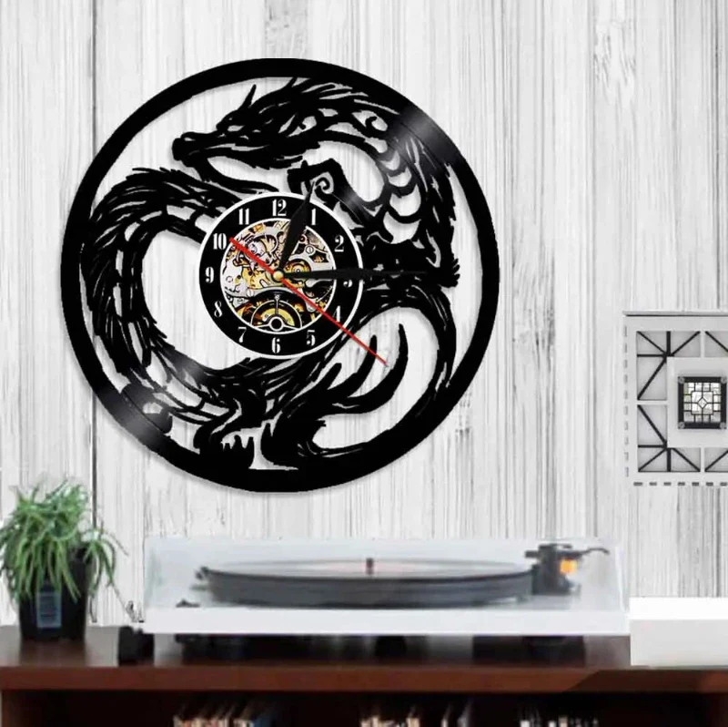 Horloge Chinoise Dragon Vinyle – Image 5