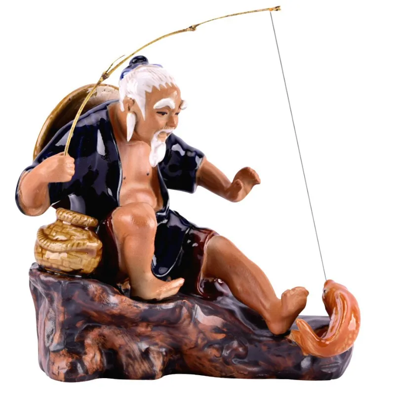 Figurine Chinoise Pêcheur Avec Rocher – Image 6