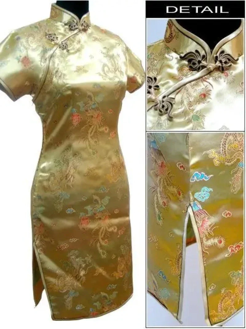 Cheongsam Robe Soirée Mini Satin – Image 4