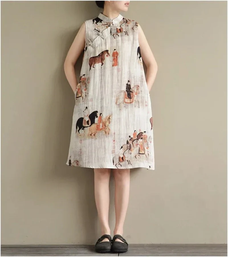 Cheongsam Robe Longue Sans Manches – Image 5