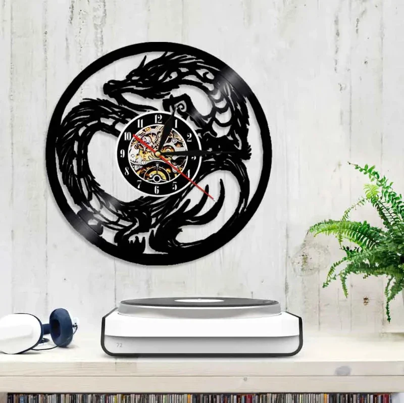 Horloge Chinoise Dragon Vinyle – Image 4
