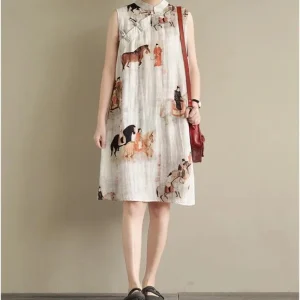 Cheongsam Robe Longue Sans Manches