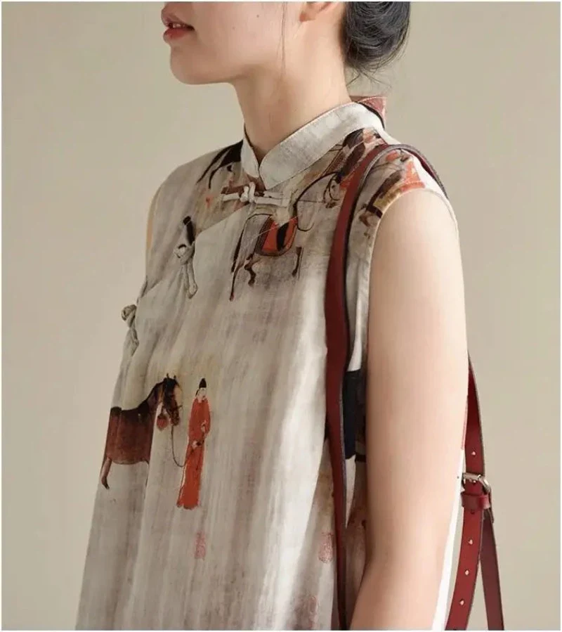 Cheongsam Robe Longue Sans Manches – Image 9