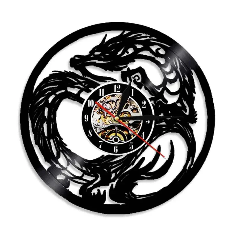 Horloge Chinoise Dragon Vinyle – Image 2