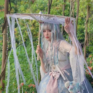 Ombrelle Chinoise En Soie Frange