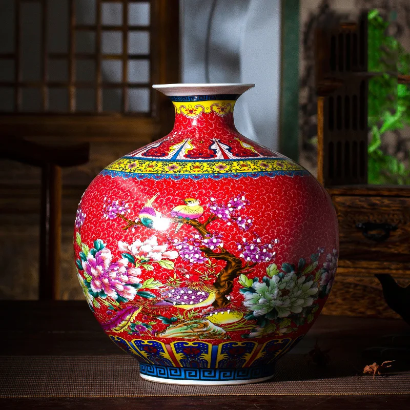 Vase Chinois Ancien Céramique Caragana – Image 5