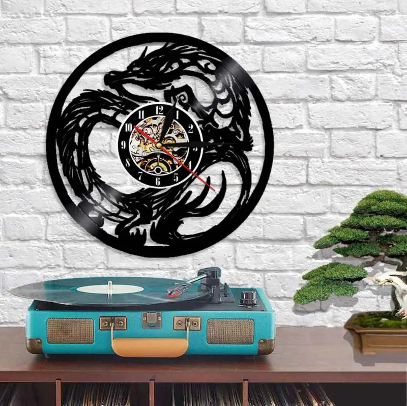 Horloge Chinoise Dragon Vinyle – Image 3