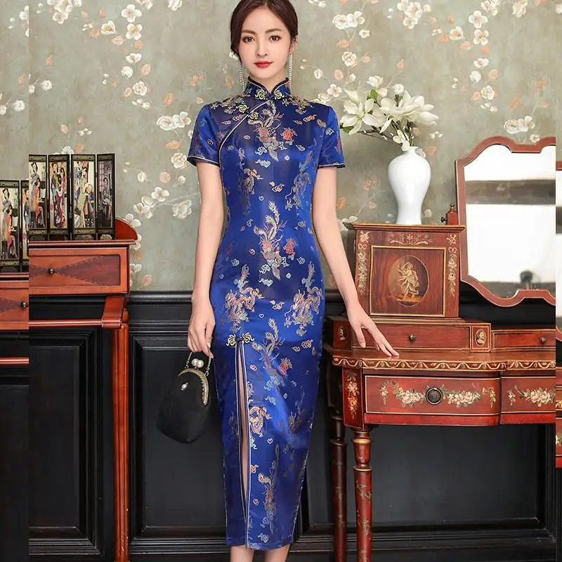 Cheongsam Robe Longue Col Mandarin – Image 9