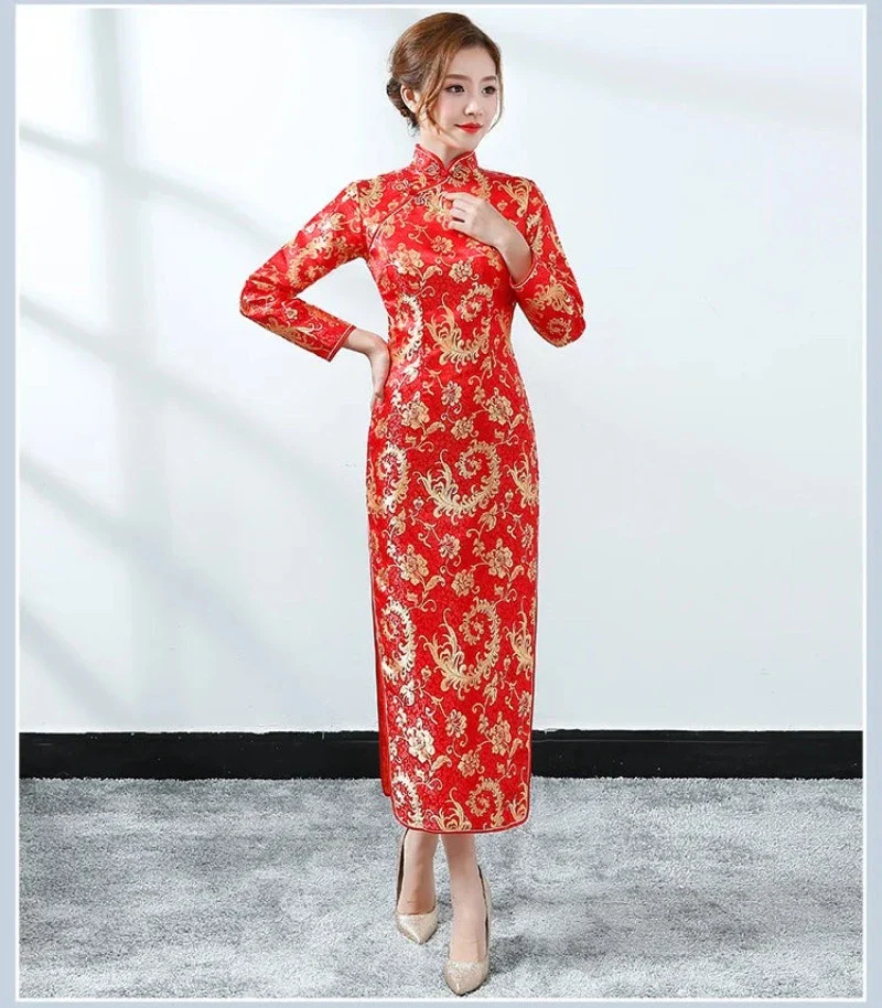 Cheongsam Robe Mariée Longue Dragon – Image 2