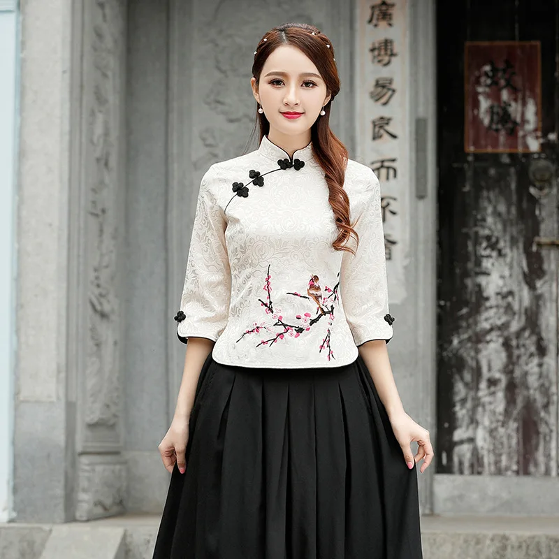 Cheongsam Robe Qipao Floral Élégant – Image 9