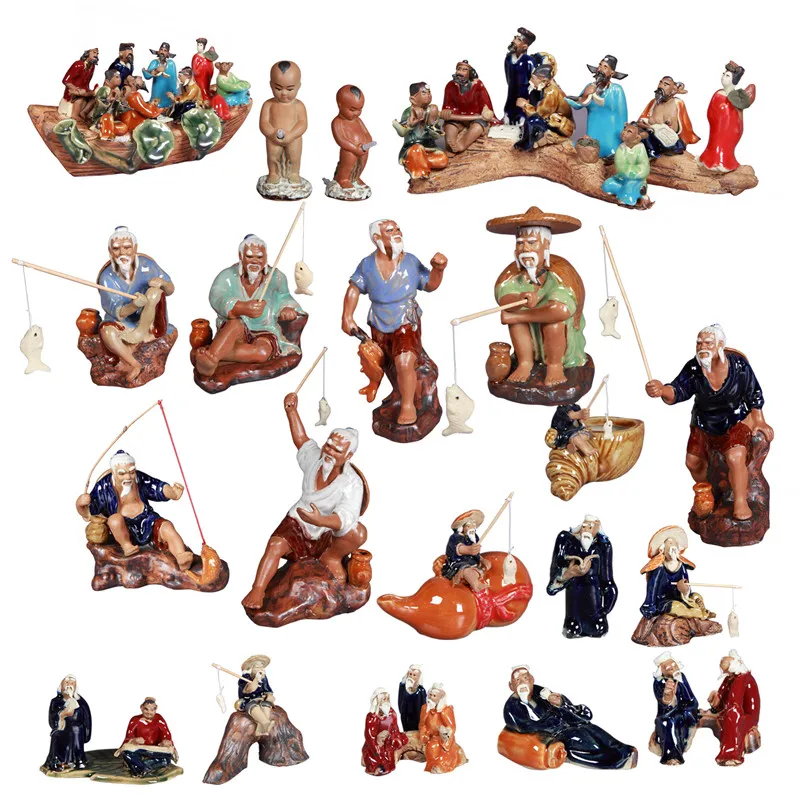 Figurine Chinoise Pêcheur Avec Rocher – Image 2