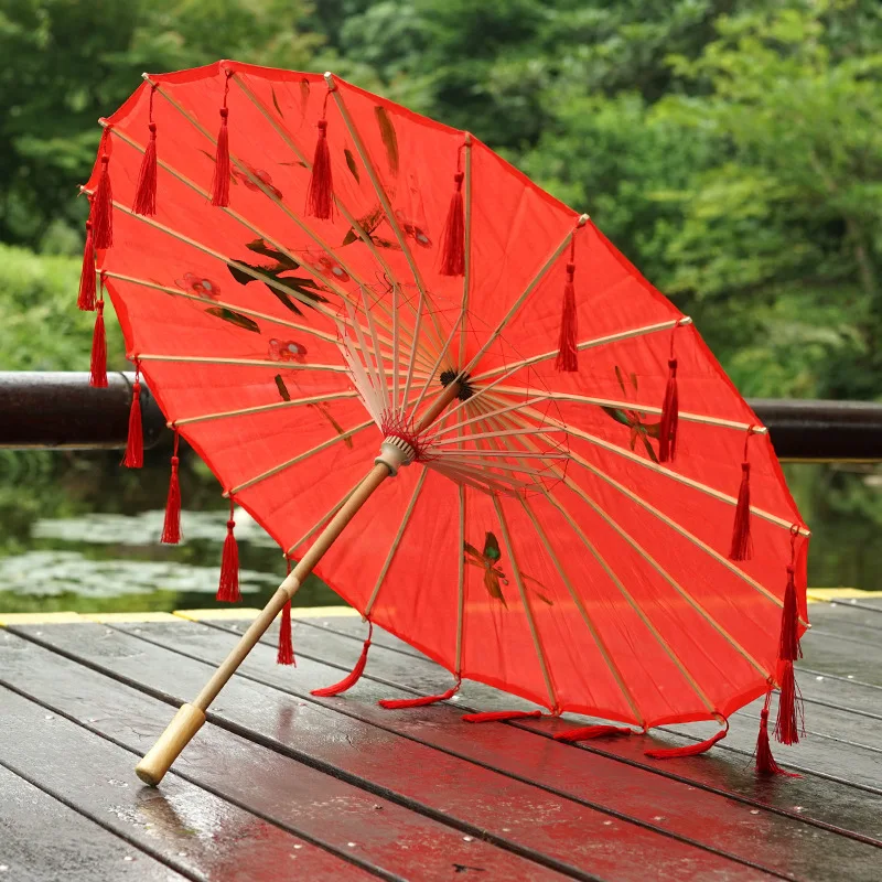 Ombrelle Chinoise En Soie Franges – Image 9