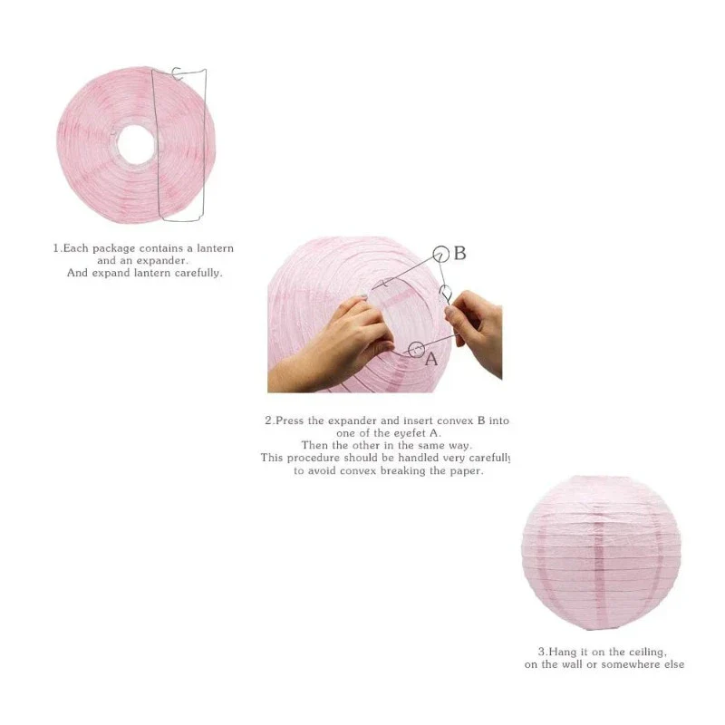 Boules Chinoises Papier Lanternes Roses – Image 4