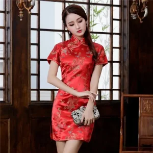 Cheongsam Robe Dragon Mini Qipao