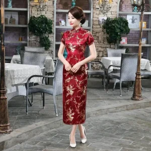Cheongsam Robe Longue Satinée