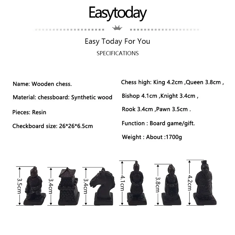 Échecs Chinois Résine Guerriers Terracotta – Image 3