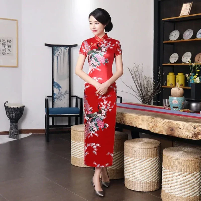 Cheongsam Robe Été Mode Slim Qipao – Image 3
