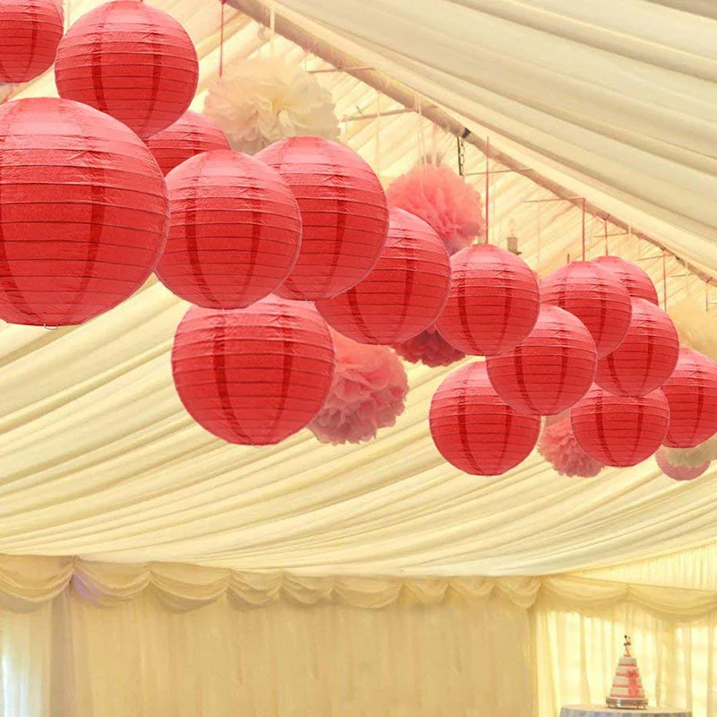Boules Chinoises Papier Rouge Mariage – Image 7