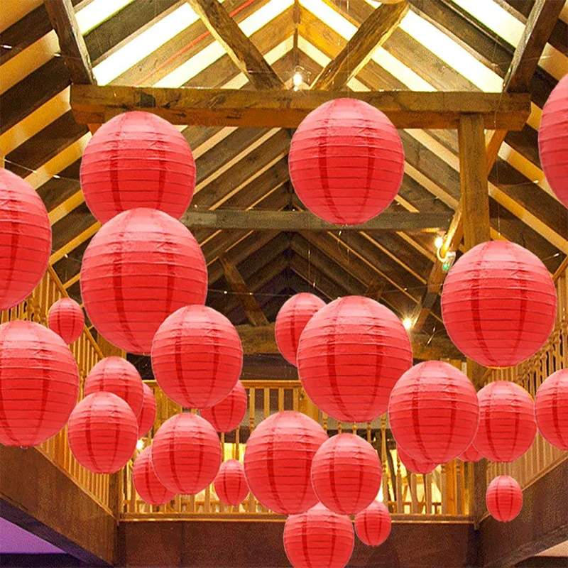 Boules Chinoises Papier Rouge Mariage – Image 5