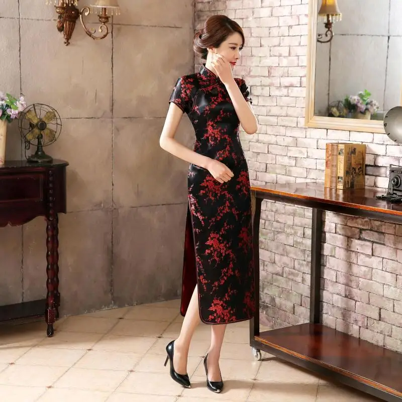 Cheongsam Robe Longue Satinée – Image 3