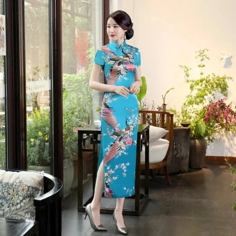 Cheongsam Robe Été Mode Slim Qipao – Image 6
