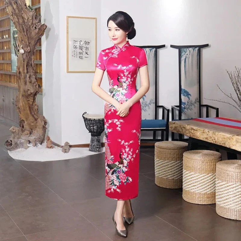 Cheongsam Robe Été Mode Slim Qipao – Image 8