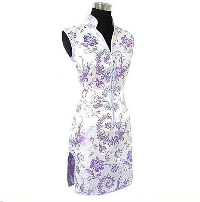 Robe Chinoise Violet Cheongsam