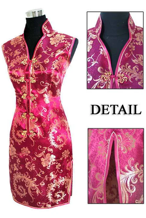Robe Chinoise Violet Cheongsam – Image 9