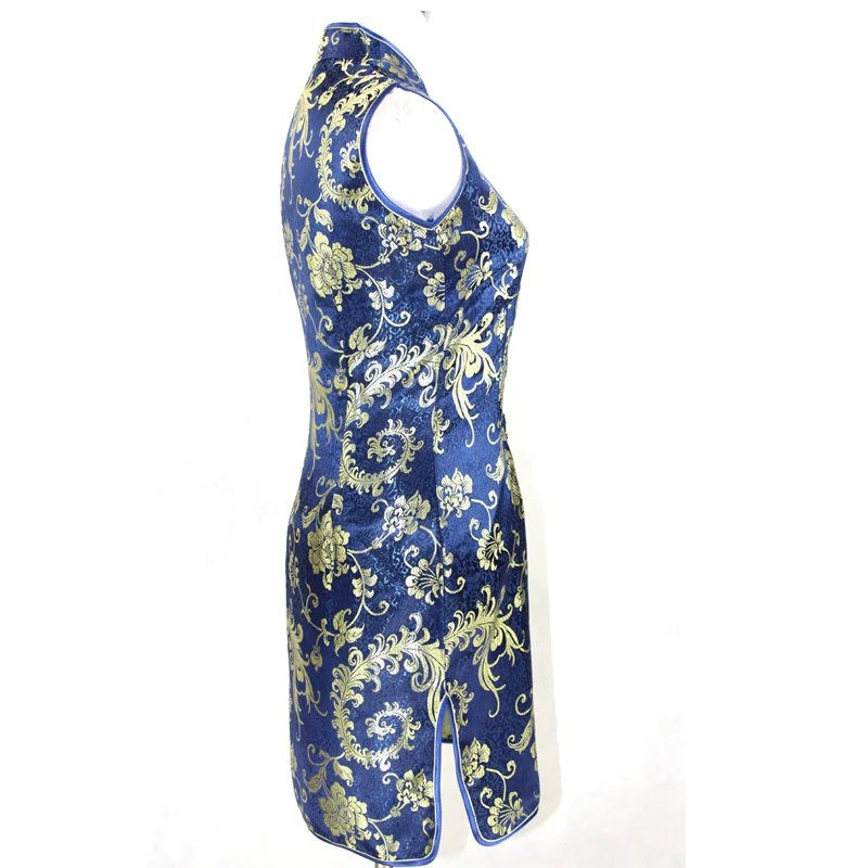 Robe Chinoise Violet Cheongsam – Image 3