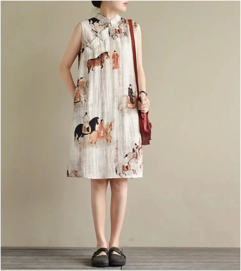 Cheongsam Robe Longue Sans Manches – Image 4