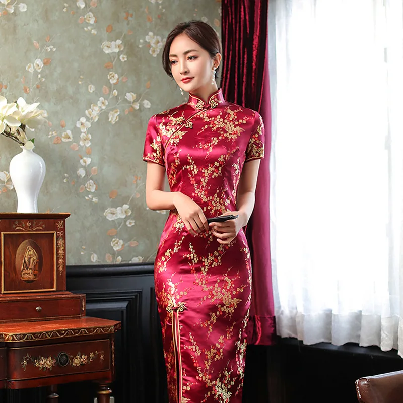 Cheongsam Robe Longue Col Mandarin – Image 5