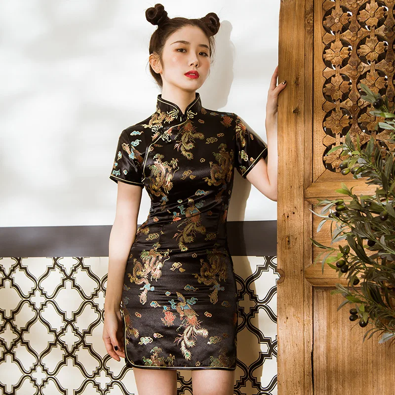Robe Chinoise Cheongsam Phoenix Halloween – Image 3