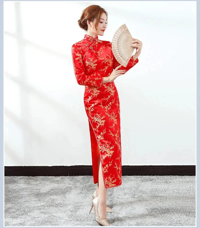 Cheongsam Robe Mariée Longue Dragon – Image 4