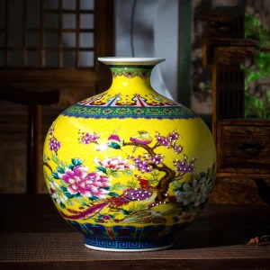 Vase Chinois Ancien Céramique Caragana