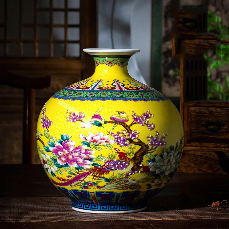 Vase Chinois Ancien Céramique Caragana – Image 2