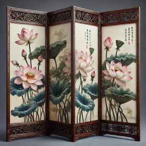 Paravent Chinois Lotus