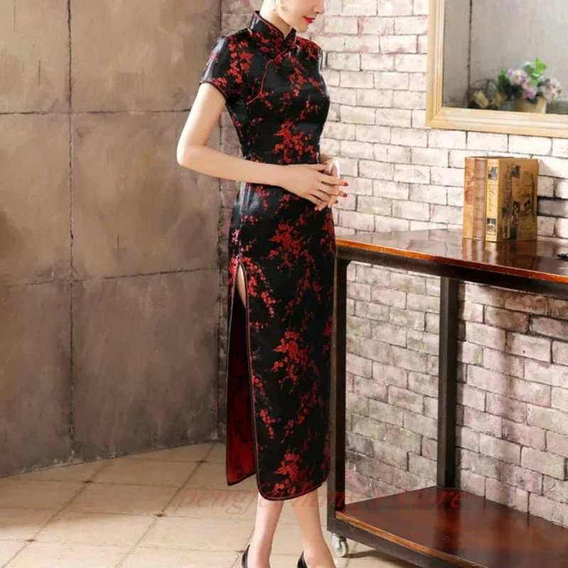 Tenue Chinoise Robe Longue Fente Qipao – Image 9