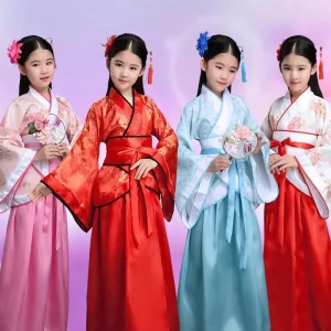 Kimono Chinois Pour Filles Enfant