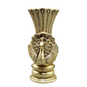 Vase Chinois Ancien Paon En Laiton