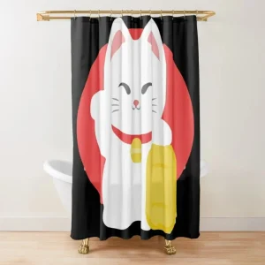 Rideau Chinois Chat Porte-Bonheur