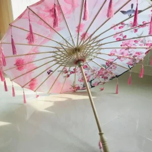 Ombrelle Chinoise Soie Avec Dentelle