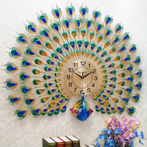 Horloge Chinoise Murale Paon