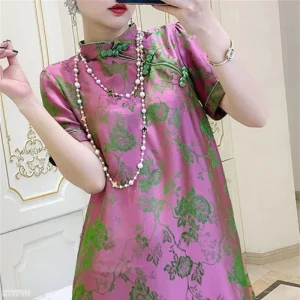 Robe Chinoise Imprimé Floral